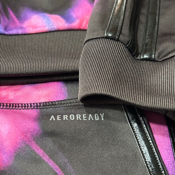 adidas Black Track Jacket and Pants- Pink/Purple Floral Print- Large - Picture 11 of 11